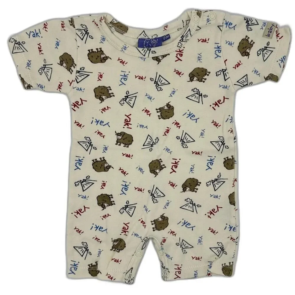 Baby Yak Short Sleeve Romper Size 0-3 Months Mountain Red Animal (927)